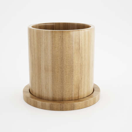 Wood cup of 3d rendering designの写真素材