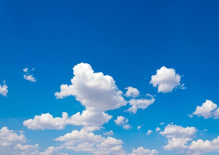 Blue sky and lots small clouds patternの写真素材