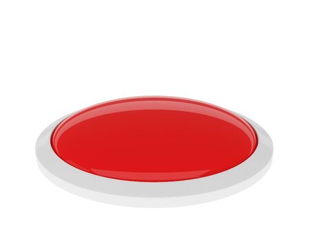 Red button isolated on white backgroundの写真素材