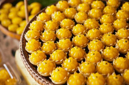 closeup of artificial thai dessertsの写真素材