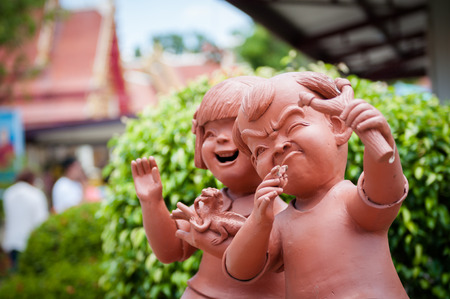 Clay figurines closeup of Thai stlyeの写真素材