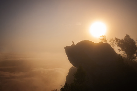 mountain and sun light landscapeの写真素材