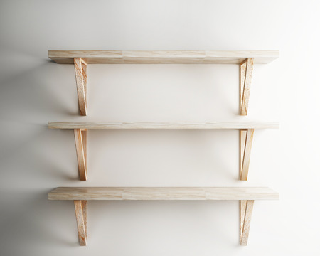 wood shelf decorate of interiorの写真素材