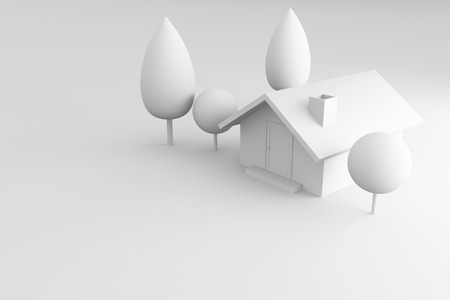 white home of 3d renderingの写真素材