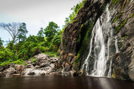 Khlong Lan waterfall of natural park, Thailandの写真素材