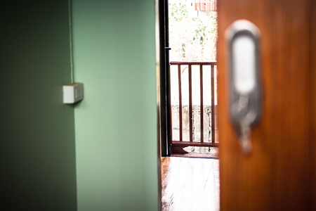 closeup of terrace and room interiorの写真素材