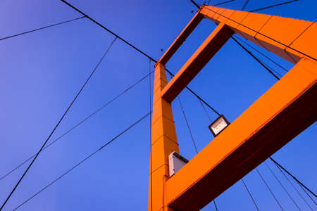 Taksin history bridge construction closeupの写真素材