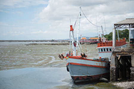 fishing boat station,rayong province, Thailand.の写真素材