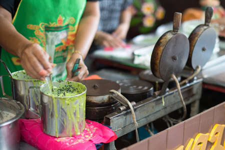 Closeup of people made of sweet food, asian food style, Thailandの写真素材