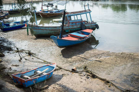 Fishing Harbor marina landscape, rayong province, Thailand.の写真素材