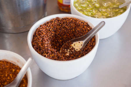 Closeup of chili ingredient for asian foodの写真素材
