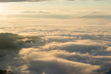 Phu Chi Fa mountain landscape with sunrise, Thailandの写真素材