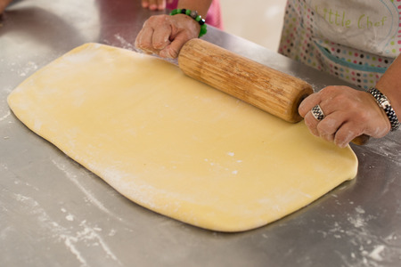 Closeup of hand's chef made it puffの写真素材