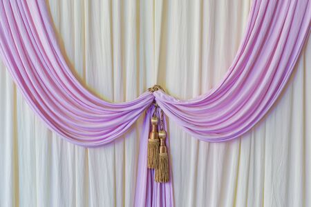 Closeup of curtain fabric background designの写真素材