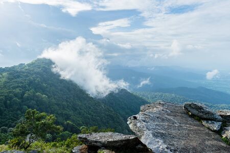 Landscape of mountain with clouds sky