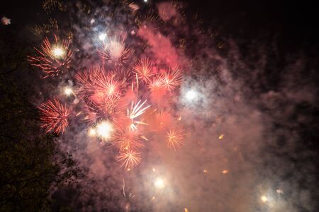 Beautiful of firework festival from Sukhothai history park