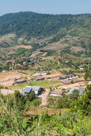 Countryside on the hillside landscapeの写真素材