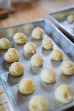 Closeup of Eclair on a tray
