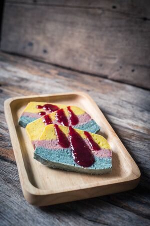 Closeup of fruit cake organic healthy eating styleの写真素材