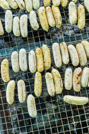Grilled of banana fruit, asian style foodの写真素材