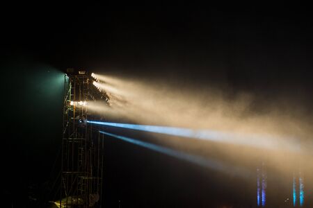 tower of lighting effects at Sukhothai festival history parkの写真素材