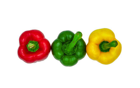 Sweet peppers isolated on white backgroundの写真素材