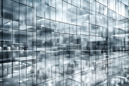 Blurred abstract grey glass wall background. Generative AIの素材