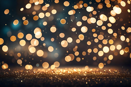 Glitter vintage bokeh lights defocused background. Generative AIの素材