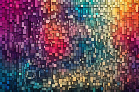 Abstract colorful gradient mosaic background. Generative AIの素材