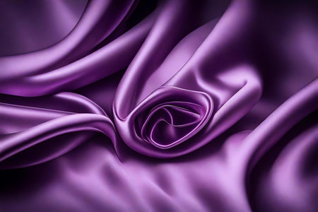 Luxury light purple silk cloth background. Generative AI.の素材