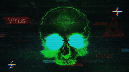 Computer skull virus attack.の写真素材