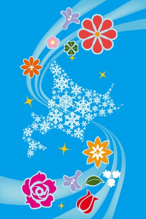 Hokkaido in japanのイラスト素材