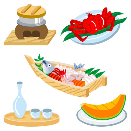 Japanese food setのイラスト素材