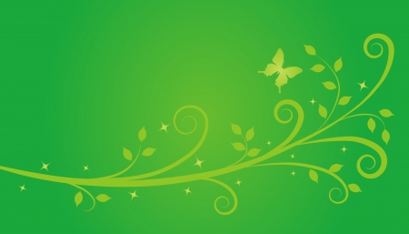 Ivy grow with butterfly -green-のイラスト素材