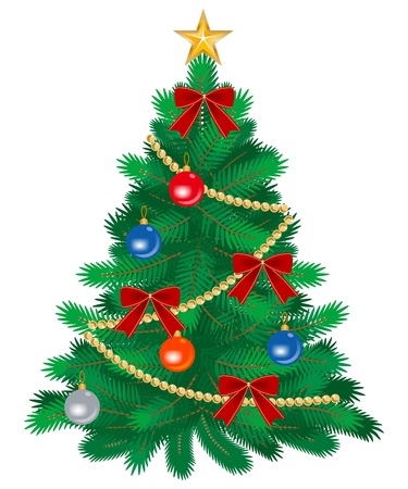 Christmas tree decorationのイラスト素材