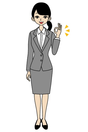 Businesswoman OK signのイラスト素材