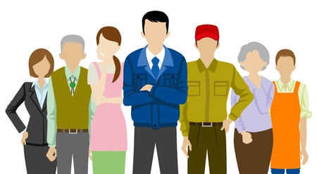 Worker and Voter, Isolated On Whiteのイラスト素材