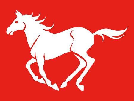 The running Horse, which was drawn by simple shape のイラスト素材