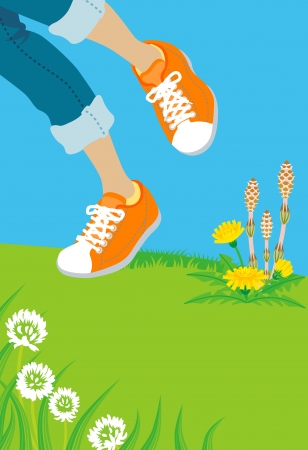 Spring stepのイラスト素材