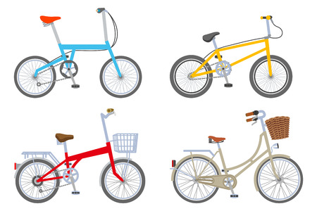 Four Bicycle set, Isolatedのイラスト素材