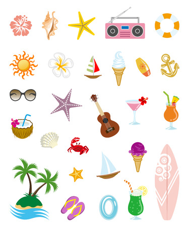 Summer iconsのイラスト素材