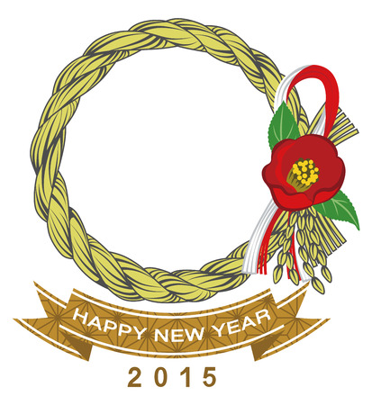 Wreath decoration camellia-Clip artのイラスト素材