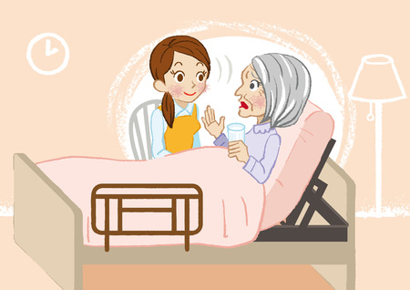 Senior care listening closelyのイラスト素材