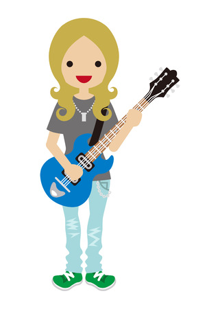 Female Guitaristのイラスト素材