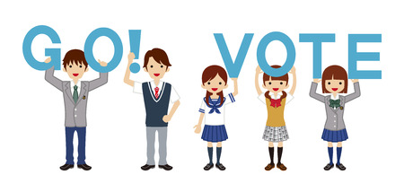 Students appeal Voting - Alphabetのイラスト素材