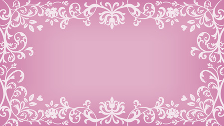 Floral plants Frame - Pink Colorのイラスト素材
