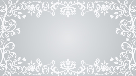 Floral plants Frame - Silver colorのイラスト素材