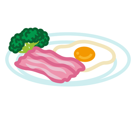 Bacon and Egg illustration.のイラスト素材