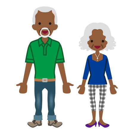 Senior couple -africanのイラスト素材