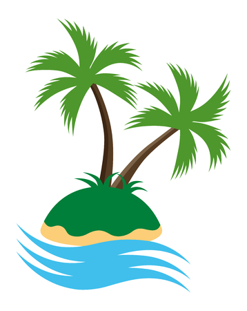 Palm tree Island vector iconのイラスト素材